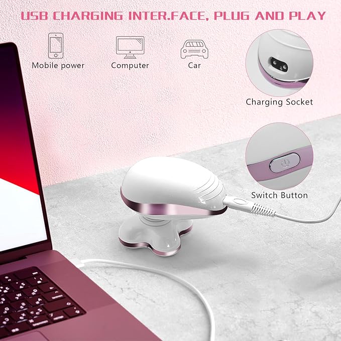 Electric Razors for Women: Rechargeable Shaver with Detachable Head - 5D Wet and Dry Lady Hair Remover for Legs and Hand (Pink)