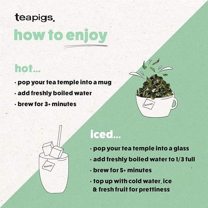 Teapigs Peppermint Leaves Tea Bags Made with Whole Leaves (1 Pack of 50 Tea Bags)