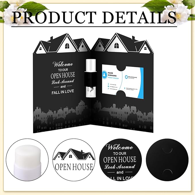 50 Pcs Open House Lip Balm with Cards Real Estate Agent Supplies Lip Moisturizer Moisturizing Lip Balm Bulk Moisturizing Lip Balm Stick for Open House Business Advertising Events
