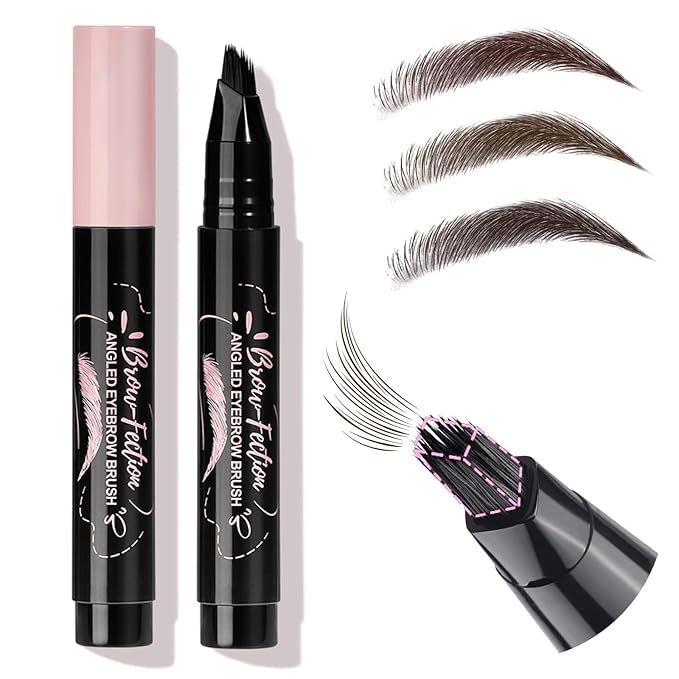 Eyebrow Pencils for Women, Liquid Microblading Eyebrow Pen with Square Angled Brush & Ultra-Fine Precision Tip – Natural Hair-Like Strokes, Waterproof, Smudge-Proof & Long-Lasting, Easy to Use (Black)