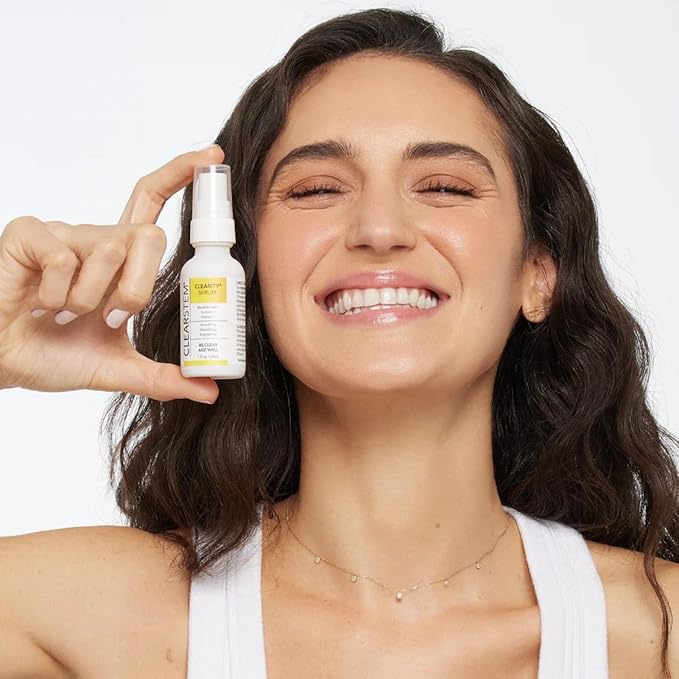 CLEARSTEM - CLEARITY The Blackhead Dissolver Mandelic Acid Serum - Vitamin C, Turmeric, Collagen Boost - All Skin Types - Facial Skin Care Products - Gluten Free, Cruelty Free - 1 fl oz / 29ml