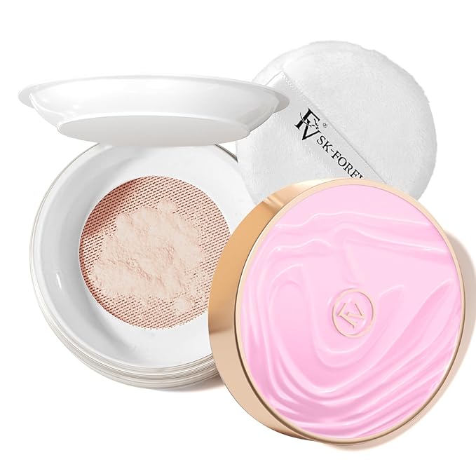 FV Translucent Loose Face Powder, Long Lasting & Lightweight Setting Powder with Matte Finish, Fine Powder for Natural Look, Minimizing Pores and Fine Lines Baking Powder 0.35oz (10g)
