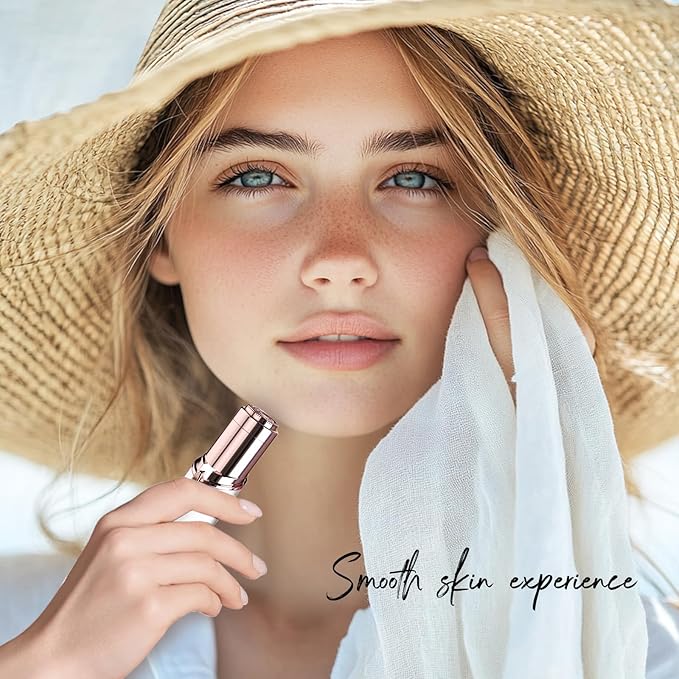 Hair Remover for Face Woman, Electric Face Shaver for Women Chin, Lip, Peach Fuzz with 2 Pc Replacement Heads, USB Rechargable