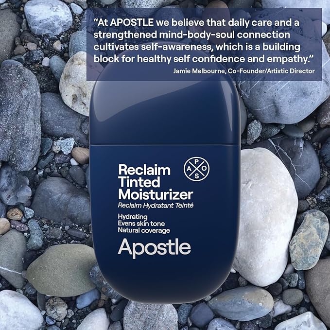 APOSTLE Reclaim Tinted Moisturizer for Men (3 Port Antonio) - Niacinamide, Vitamin E, Squalane, Hyaluronic Acid, Tinted Face Moisturizer For Men. Hydrates, Evens Skin Tone, 1 Fl. Oz.