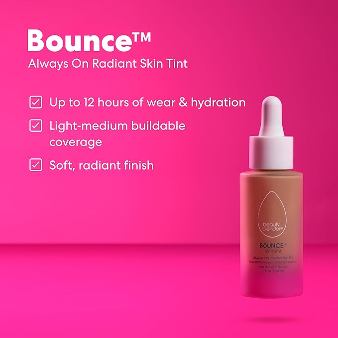Beautyblender 12-Hour Always on Radiant Skin Tint, Breathable Serum Foundation Stays Put for All Day Long Wear, Infused with Hyaluronic Acid & Niacinamide, Deep 1