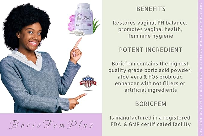 Boric Acid Vaginal Suppositories Plus Aloe Vera & FOS Probiotic Enhancer 800mg/, 30 Count All Natural Made in USA