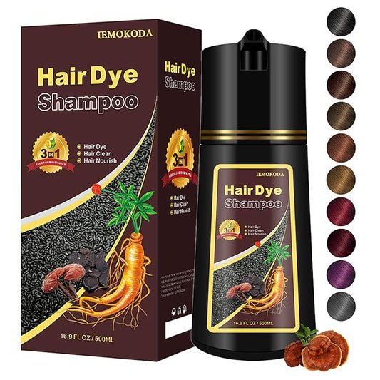 Hair Dye Shampoo, Gray Hair Coverage Dye Shampoo, Hair Color Shampoo for All Hair Types, Champu Para Canas, Suitable for Home and Salon (Coffee)