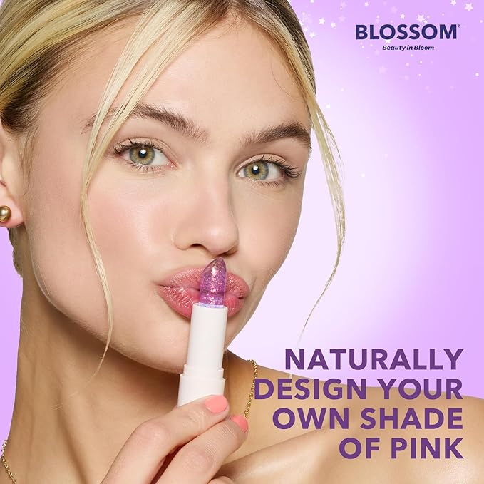 Blossom pH Adjusting Shimmering Lip Balm Moisturizing Glitter Sparkle Lip Balm, 0.12oz./3.5g, Moonstone