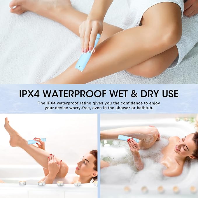 Dual Head Electric Shaver Bikini Trimmer for Women, IPX4 Waterproof Wet & Dry Use Body Trimmer for Face Lip Chin Pubic Underarm Legs, 80Mins Runtime, Travel-Friendly, Ideal Gift for Women