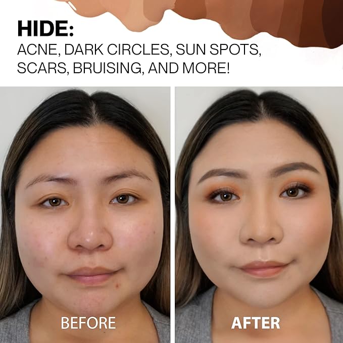 HIDE PREMIUM Liquid Foundation, Multi-Use Waterproof Foundation, Medium/Full Coverage Foundation, Shades for All Skin Types (See Shade Finder), Porcelain, 1 fl oz