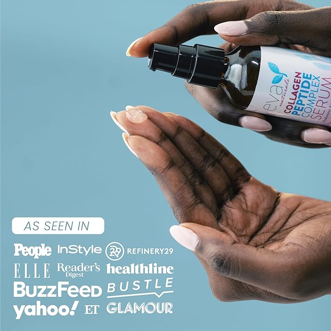 Collagen Peptide Serum for Face – Anti Aging Facial Treatment with Peptides & Hyaluronic Acid – Gentle for Sensitive Skin, Microneedling Pen, Derma Roller, Skin Firming & Hydrating (2 Oz) (2 Pack)