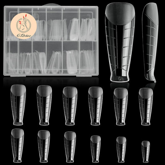 120Pcs Dual Nail Forms,T-Shape Extension Poly Nail Gel Nail Forms Full Cover Reusable Nail Molds 12 Sizes for Solid Nail Gel Glue Nail Art Design Salon&DIY