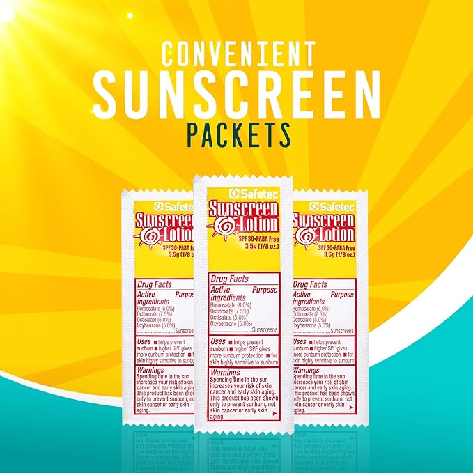 Sunscreen Lotion, SPF30 Protection and PABA Free, Individual Packets of Sunscreens (Pack of 1000) – Travel Size Sun Screen for Outdoors, Bundled with reclosable Homesphere bag