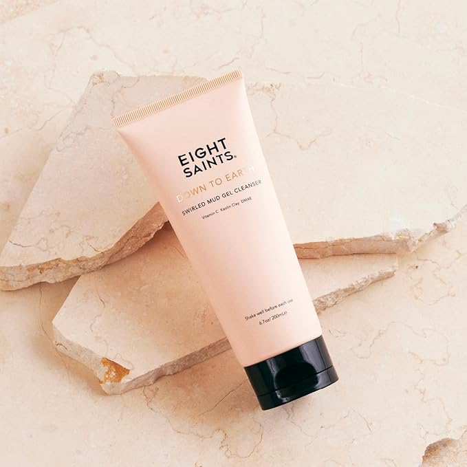 Eight Saints Down To Earth Mud Gel Face Wash, Natural and Organic, Gentle and Effective Daily Anti Aging Facial Cleanser, Makeup Remover, Nourishing and Hydrating Face Cleanser, 6.7 Ounces