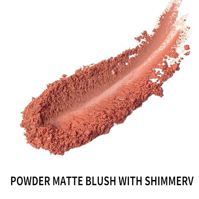 Boobeen Powder Blush Matte Blush, Highly Pigmented Beauty Cream Blush Palette for Create A Natural Cheek Flushed Look, Rich Colors (C-07)