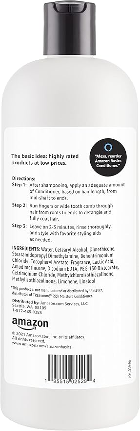 Amazon Basics Moisture Rich Conditioner, 28 Fl Oz (Pack of 4)