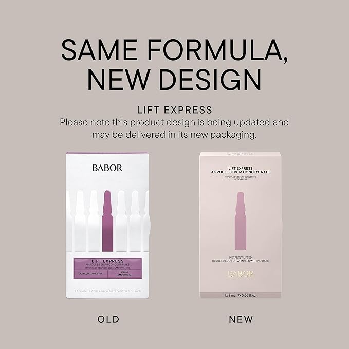 BABOR Lift Express Ampoule Concentrate, Instant Lifting Effect Fills Lines and Wrinkles Up To 6 Hours, Smoothing Skincare Capsule, Anti Aging Serum, Increase Firming & Elasticity, 7 Treatments