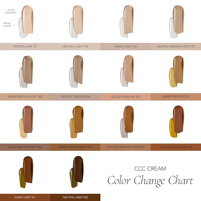 CLE Cosmetics CCC Cream (Neutral Medium 206 / SPF 50) - Color Correcting CC Cream with Sunscreen - Lightweight, Hydrating, Light to Medium Coverage Foundation - BB & CC Cream Hybrid - 1 fl oz