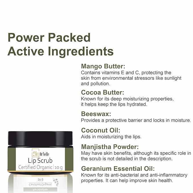 24C Or'Belle Lip Scrub | Enriched With Cocoa And Manjistha And Other Ingredients Help To Exfoliates Dry And Dead Skin From The Lips Leaving Them Smooth And Soft And Evens Out The Colour Of The Lips