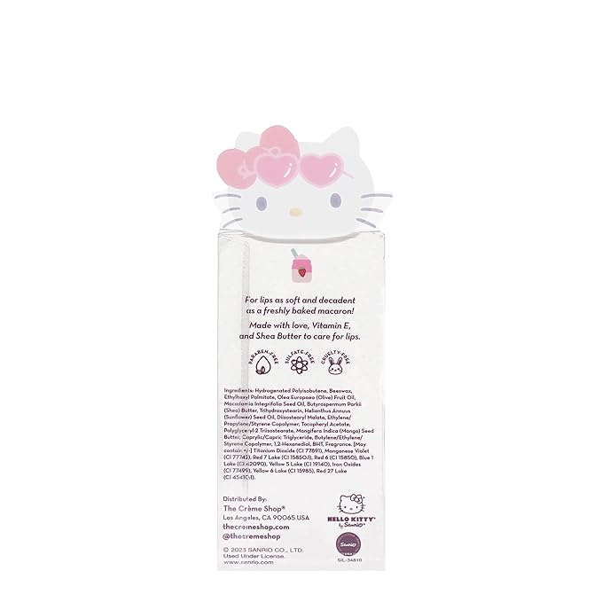 Hello Kitty Macaron Lip Balm - Strawberry Milkshake Flavored
