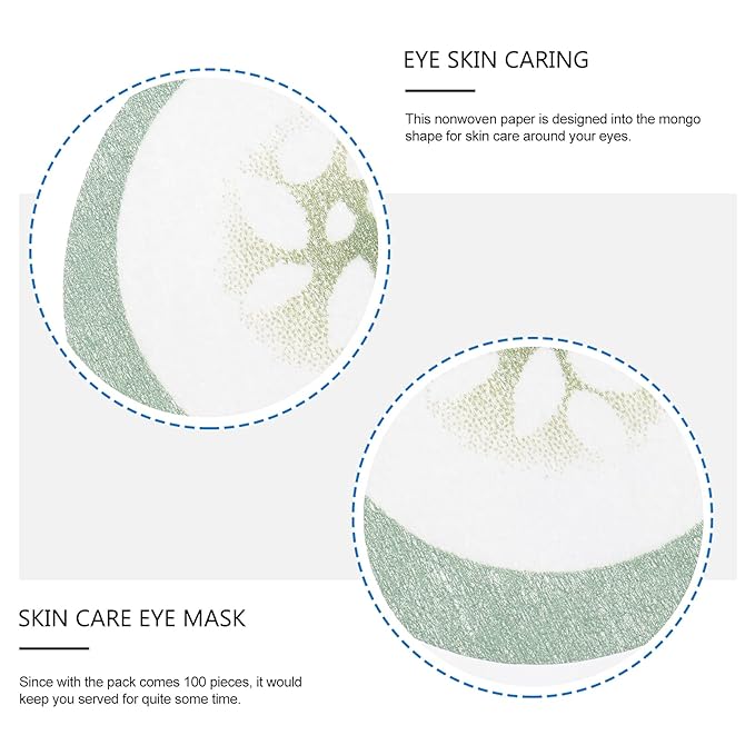 100pcs Under Eye Pads Disposable Cucumber Print Non-Woven Eye Patches Eyelash Pad DIY Eye Care Tool for Home Travel and Salon