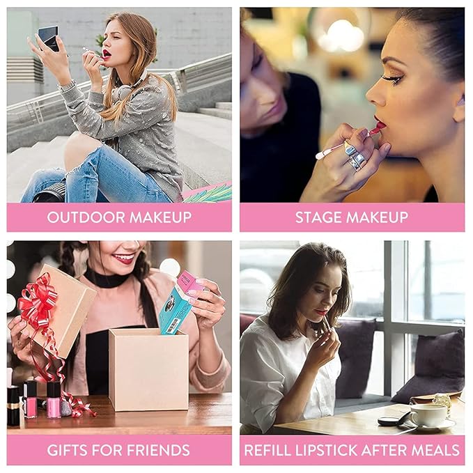 FLIPNEX 20Pcs Cotton Swab Tattoo Lipstick, Tattoo Lipstick Cotton Swab Lip Tint, Waterproof and Long Lasting Liquid Non-Stick Portable Lip Gloss (Nude)