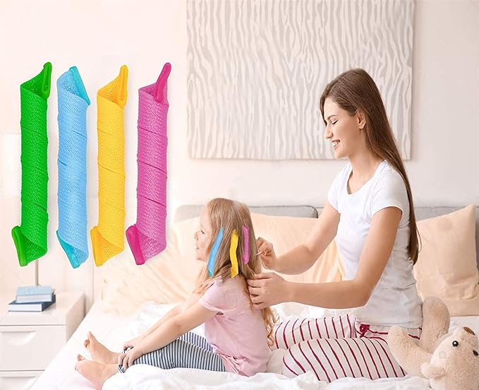 48PCS Hair Curlers Heatless Spiral and Wave Two Styles’Curls(20inch) No Heat Curlers with 4PCS DIY Styling Hooks for Women and Girls’ Medium or Long Hair (20 inch)