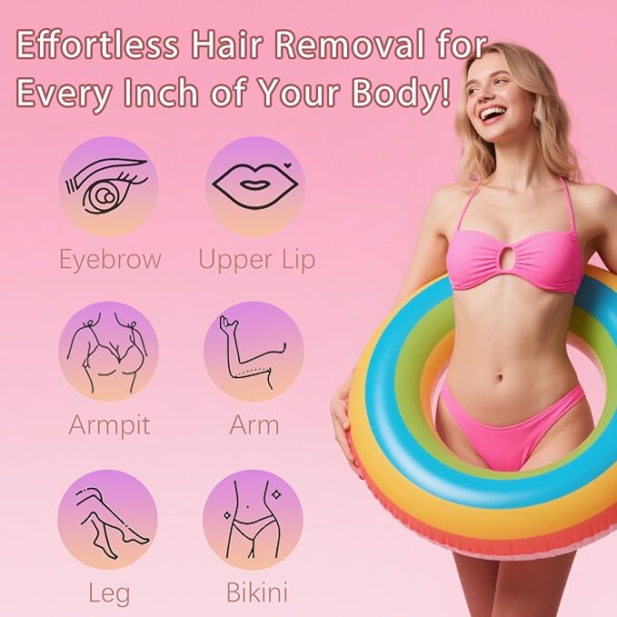 Bikini Trimmer for Women, 2 in 1 Dual-Head Electric Razors for Women Pubic Hair, Waterproof Wet/Dry Use Body Hair Trimmer Face Shaver, Rechargeable Hair Removal for Bikini Legs Face Underarm Arm Back