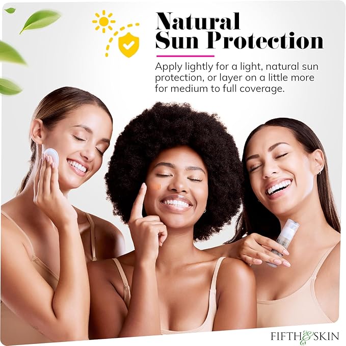 Fifth & Skin: Better’n Ur Skin Liquid Foundation (ESPRESSO - Natural, Organic, Vegan, Cruelty-Free - Gluten-Free Beauty with Buildable Coverage and Palm-Free Luxury - 1 oz