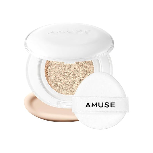Amuse SEOUL Ceramic Skin Perfector Cushion Foundation 1.5 NATURAL | Long-lasting, Lightweight, Semi-matte, Flawless Coverage, Hypoallergenic, Vegan, Korean Beauty (15g / 0.52oz.) oz.)