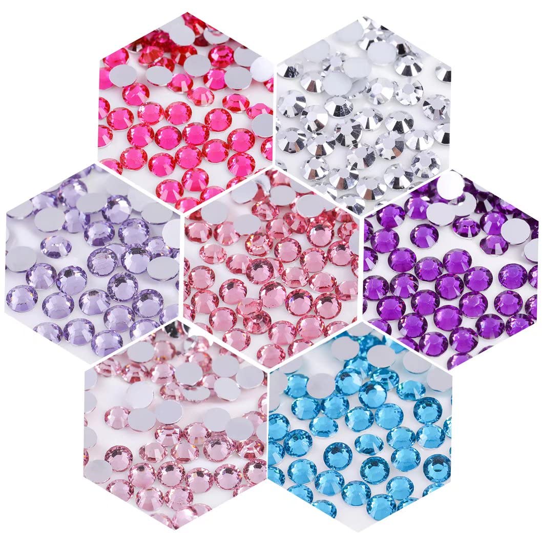 3000 Pieces SS12 3mm Flatback Rhinestones Clear Glass Round Gems Crystals for Nail Art DIY Crafts Clothes Shoes Bags （Orange）