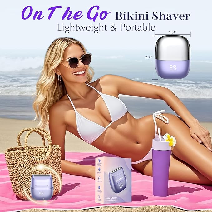Electric Razors for Women, Womens Electric Leg Shaver Cordless Shaver for Women Painless Facial Hair Removal for Arms, Underarms, Bikini Trimmer, Portable & Safe, Wet & Dry Use Razor