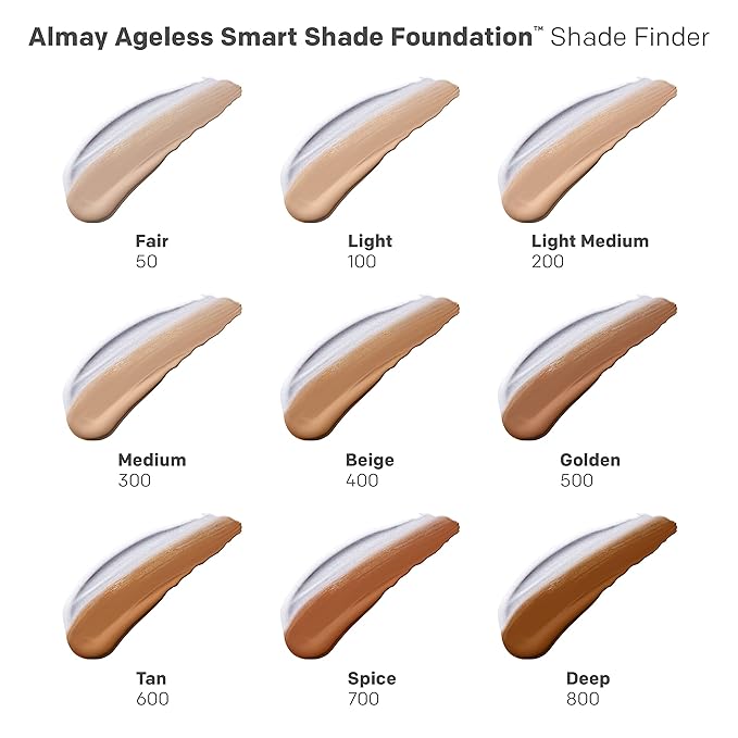 Almay Anti-Aging Foundation, Smart Shade Face Makeup with Hyaluronic Acid, Niacinamide, Vitamin C & E, Hypoallergenic-Fragrance Free, 800 Deep, 1 Fl Oz (Pack of 1)