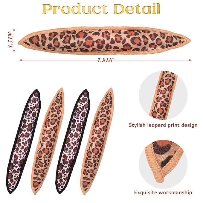 Bememo 40 Pieces Soft Curlers Hair Rollers Pillow Rollers for Hair Satin Sponge Curlers to Sleep in Overnight Heatless No Heat for Long Short Foam Rag Large Styling Tools(Leopard)