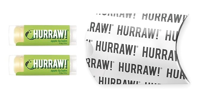Hurraw! Apple Lip Balm, 2 Pack: Organic, Certified Vegan, Cruelty and Gluten Free. Non-GMO, 100% Natural Ingredients. Bee, Shea, Soy and Palm Free. Made in USA