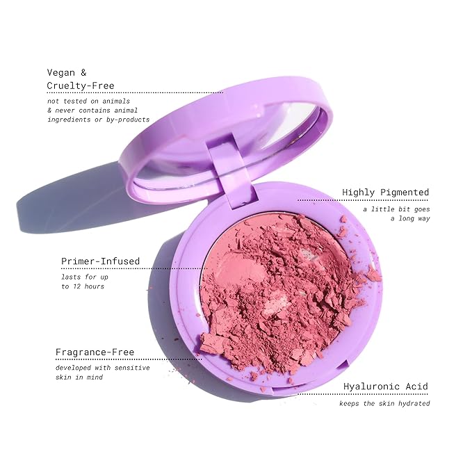 Half Caked In Bloom Powder Blush | vegan & cruelty-free, fragrance-free, highly pigmented, primer-infused | 3.8g (Bunny)