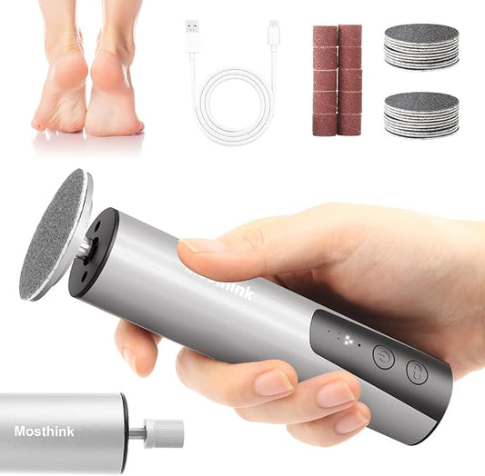 Electric Foot Callus Remover, 2 in 1 | 6 Speed Adjustable Foot File Nail Grinder with Sandpaper Disks, Professional Sander Pedicure Tool for Feet Dead Skin, Self Care Gifts for Women Mom Lover Friends