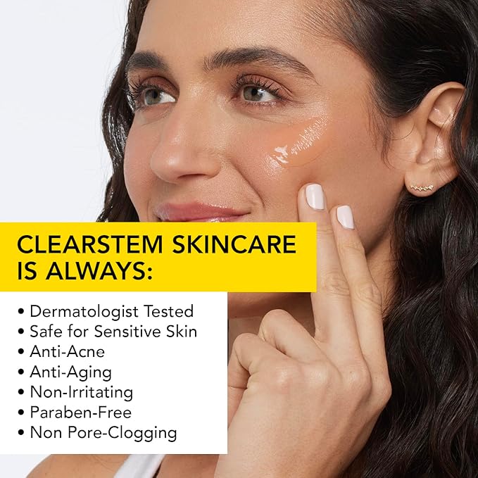 CLEARSTEM - CLEARITY The Blackhead Dissolver Mandelic Acid Serum - Vitamin C, Turmeric, Collagen Boost - All Skin Types - Facial Skin Care Products - Gluten Free, Cruelty Free - 1 fl oz / 29ml