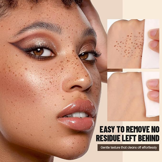 Freckle Stamp Pen, Fake Freckles Stain Marker,5-Dot Faux Liquid Freckle Stamp Cushion for Natural and Lifelike Sunkissed Makeup,Quick Dry Long-Lasting Face Freckle Pencil Tool,02#Wasabi Soda