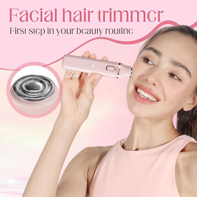 Bikini Trimmer for Women: 3 in 1 Gentle&Painless Electric Razor for Women,120min Cordless Runtime,USB Charge Dock,Ceramic Blade,IPX7 Waterproof Wet & Dry Use &Easy Cleaning Travel Grooming Kit (Pink)