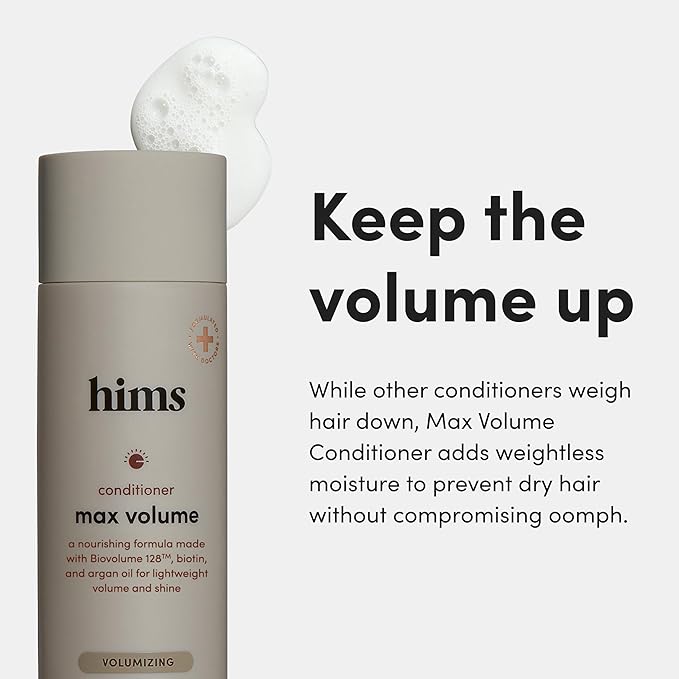 hims Max Volume Conditioner, 2 Pack - Volumizing Conditioner for Men with Biotin - Adds Lightweight Volume, Shine & Bounce - Citrus Spice - 2 x 6.4 fl oz