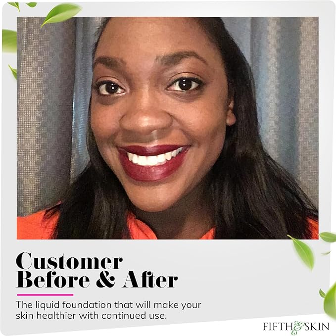 Fifth & Skin: Better’n Ur Skin Liquid Foundation (MOCHA LATTE) - Natural, Organic, Vegan, Cruelty-Free - Gluten-Free Beauty with Buildable Coverage and Palm-Free Luxury - 1 oz