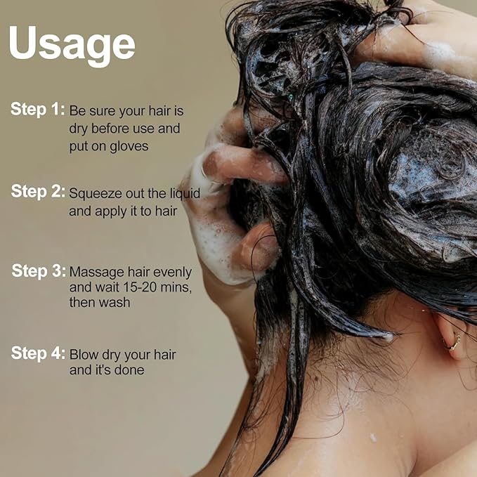 Dark Brown Hair Dye Shampoo for Men and Women, Hair Color Shampoo For Home Use, 16.9 Fl Oz (Dark Brown)