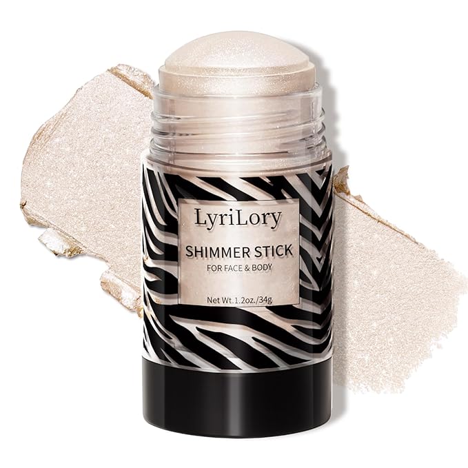 Highlighter Stick, Multi-Use Shimmer Makeup, Creamy Highlighter Makeup Stick with Hydrating Coconut Oil, Easy Blend for a Translucent Radiant Glow, For Face & Body | 1.2oz | Ivory Champagne