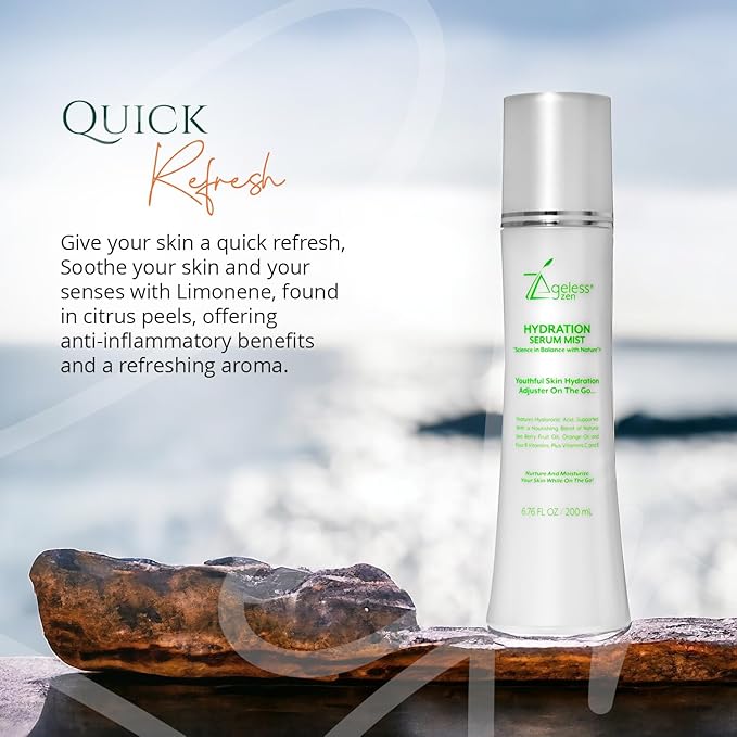 Hydrating Serum Mist (6.26 + 1.35) FL OZ - (Comes with Refill) - Improves Tone & Texture – Calms, hydrates, refreshes Sensitive Skin - Hyaluronic Acid Serum, E Vitamins - Anti-Wrinkle