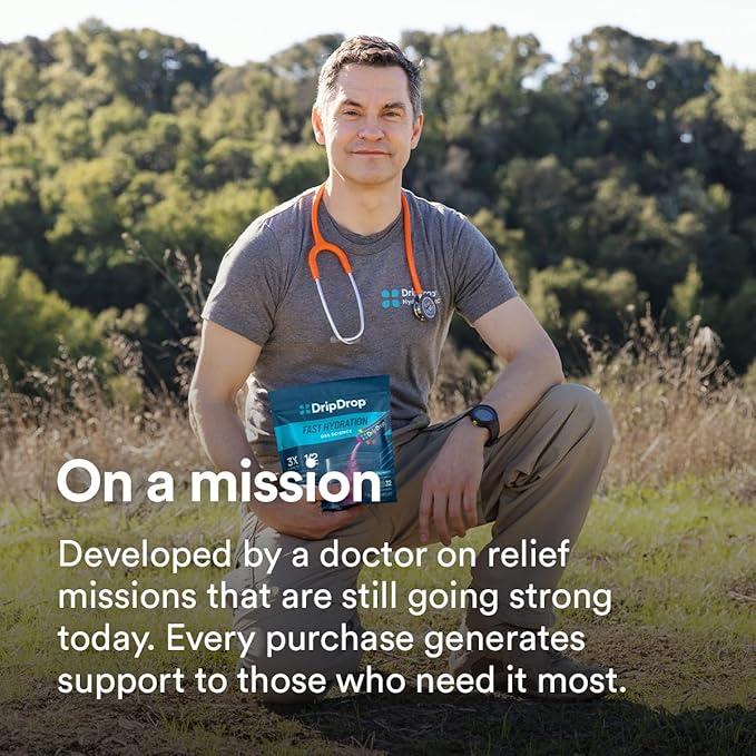 DripDrop Hydration Packets - Juicy Variety Pack - Single Serve Electrolytes Powder Drink Mix - Grape, Fruit Punch, Strawberry Lemonade, Cherry - Non-GMO, Gluten Free, Vegan - 32 Sticks