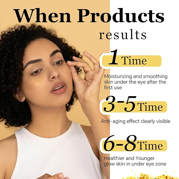 24k Gold Eye Treatment Maks 60PCS Under Eye Patch Cooling Under Eye Pads for Brightening Repairing and Refreshing Your Skin Under Eye Mask, Beauty Skin Care(gold)