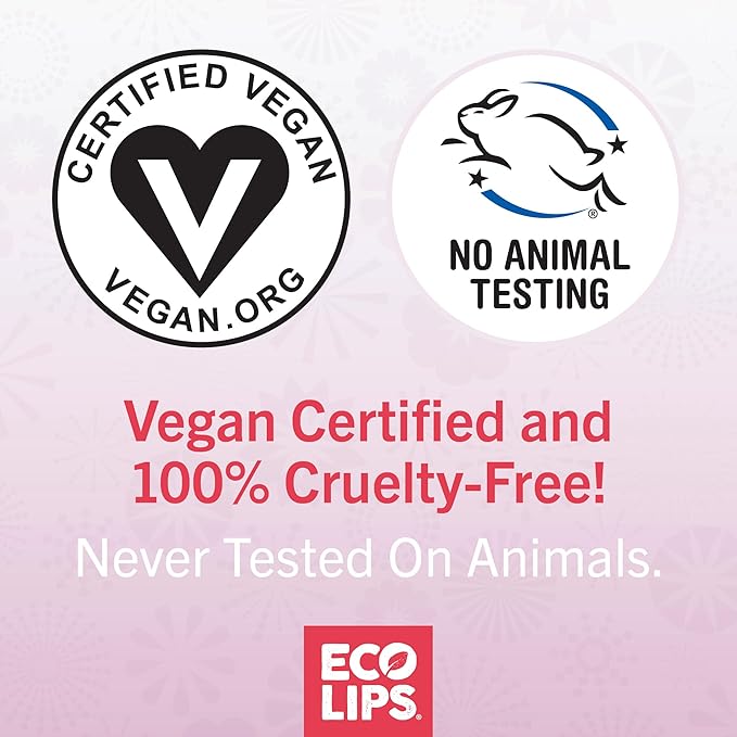 Eco Lips Vegan Superfruit Bee Free Lip Balm Includes Candelilla Wax, Organic Cocoa Butter and Coconut Oil. 100% Plastic-Free Plant Pod Packaging. 3-Pack