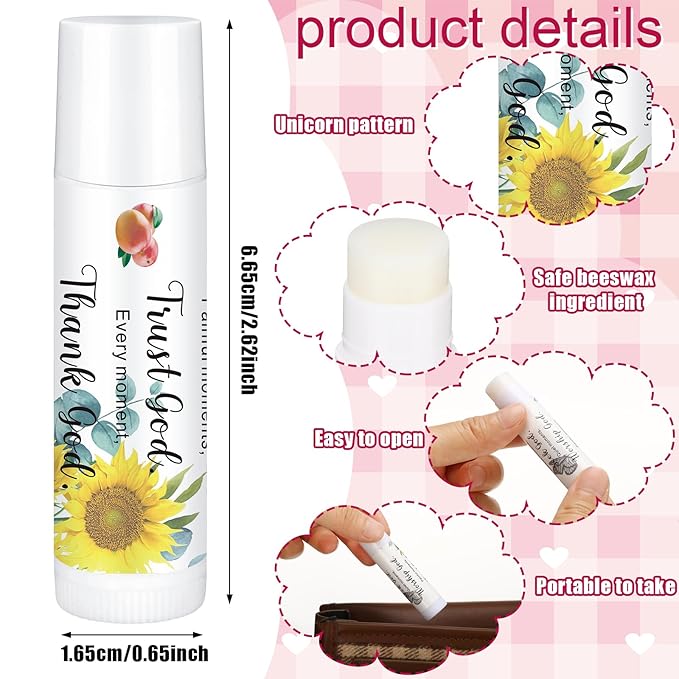50 Pcs Bible Verse Lip Balm Bulk Christian Gift for Women Faith Religious Moisturizing Lip Care Product with Inspirational Scripture Happy Moment Praise God for Friend Teacher Worker Employee