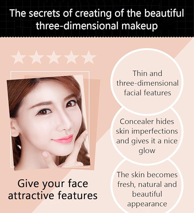 BIOAQUA Play 109 Face Stick Contour Duo 2 in 1 Highlighter Pencil (#02 IVORY WHITE / LIGHT COFFEE)